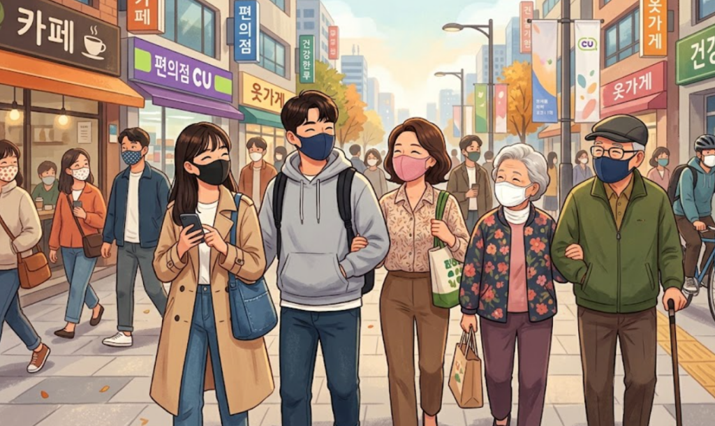 바이러스예방 마스크 착용